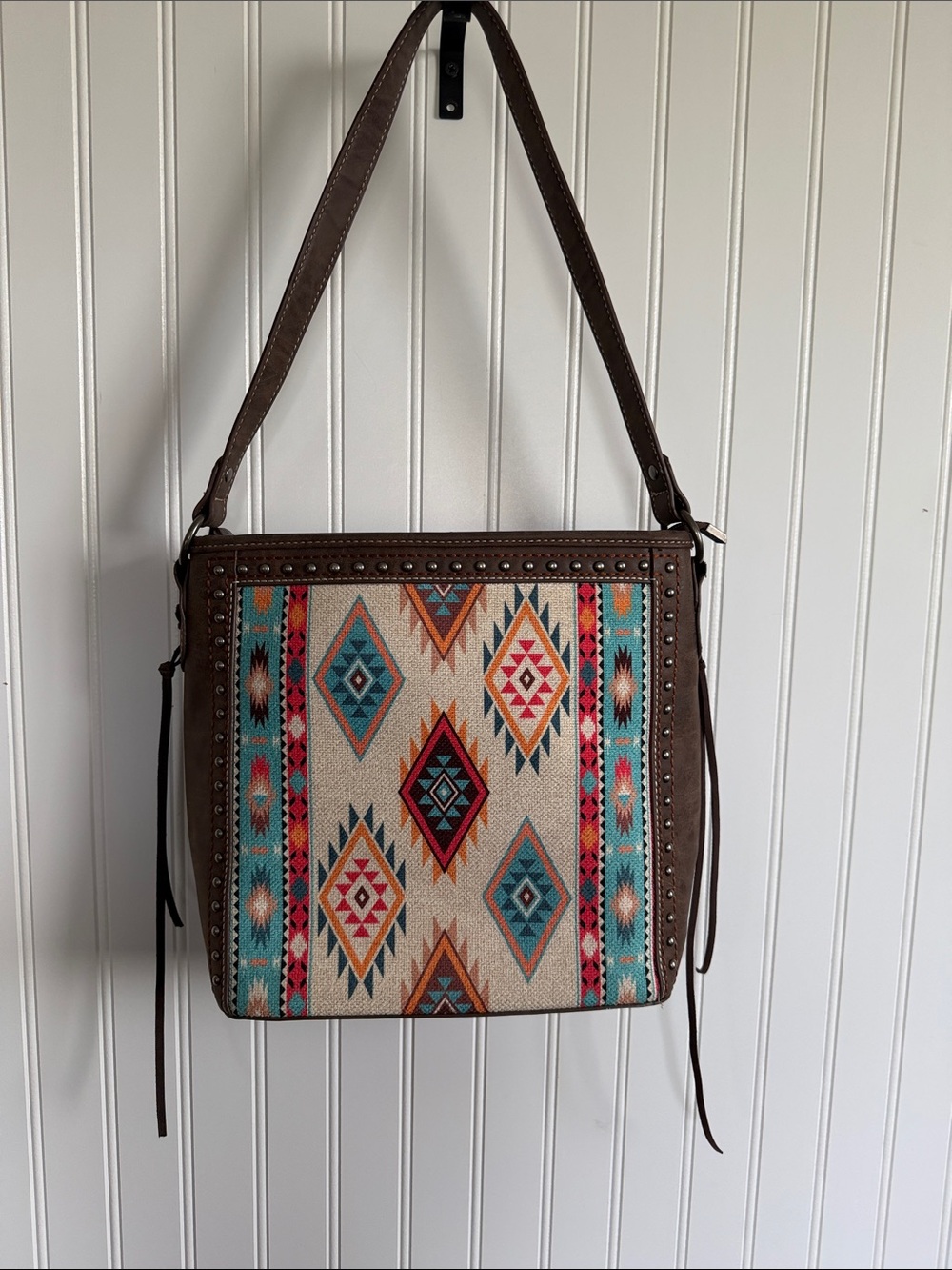 Brown Aztec-Pattern Shoulder Bag Montana West